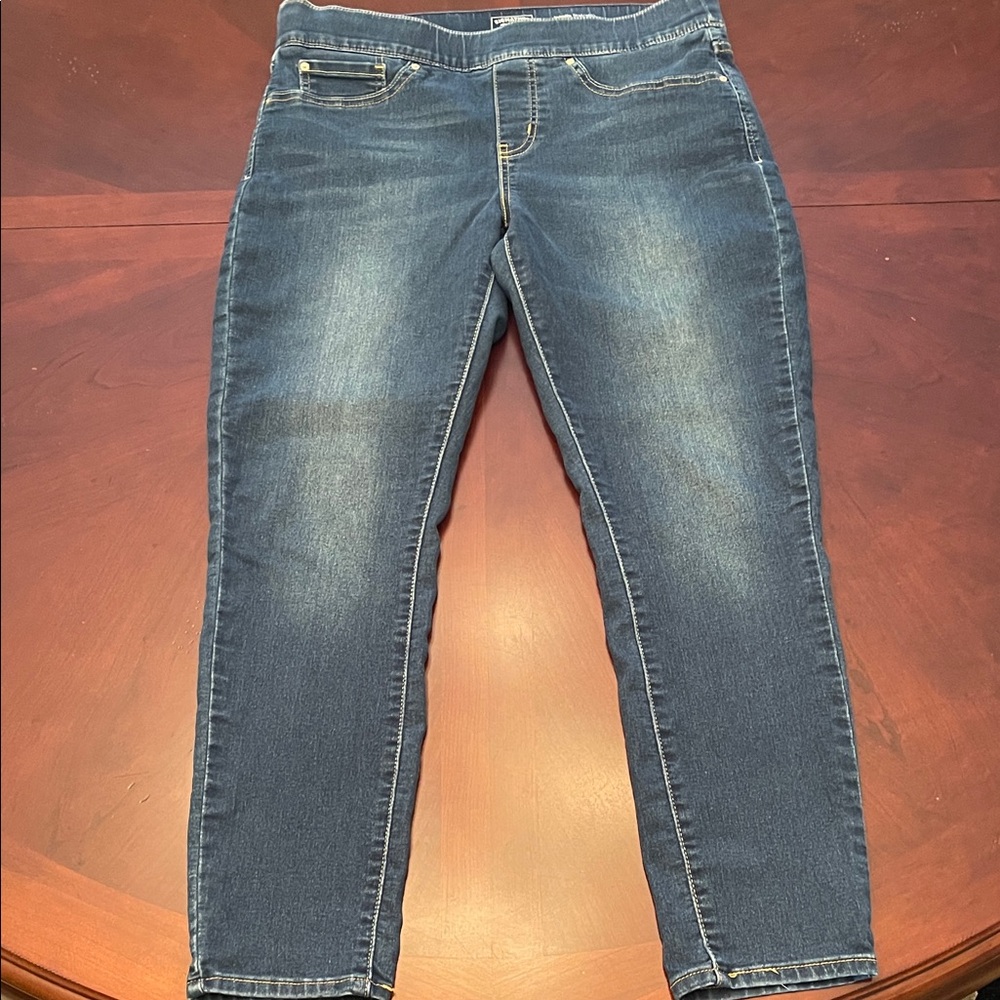 Signature by Levi Strauss Women's Blue Skinny Pull On Jeans Size 12